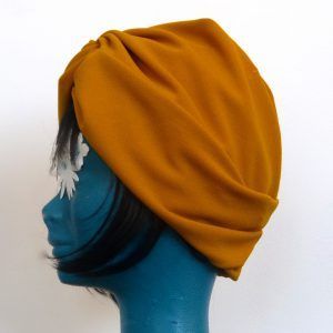 Bonnet turban post-chimio avec frange facultative "les franjynes"